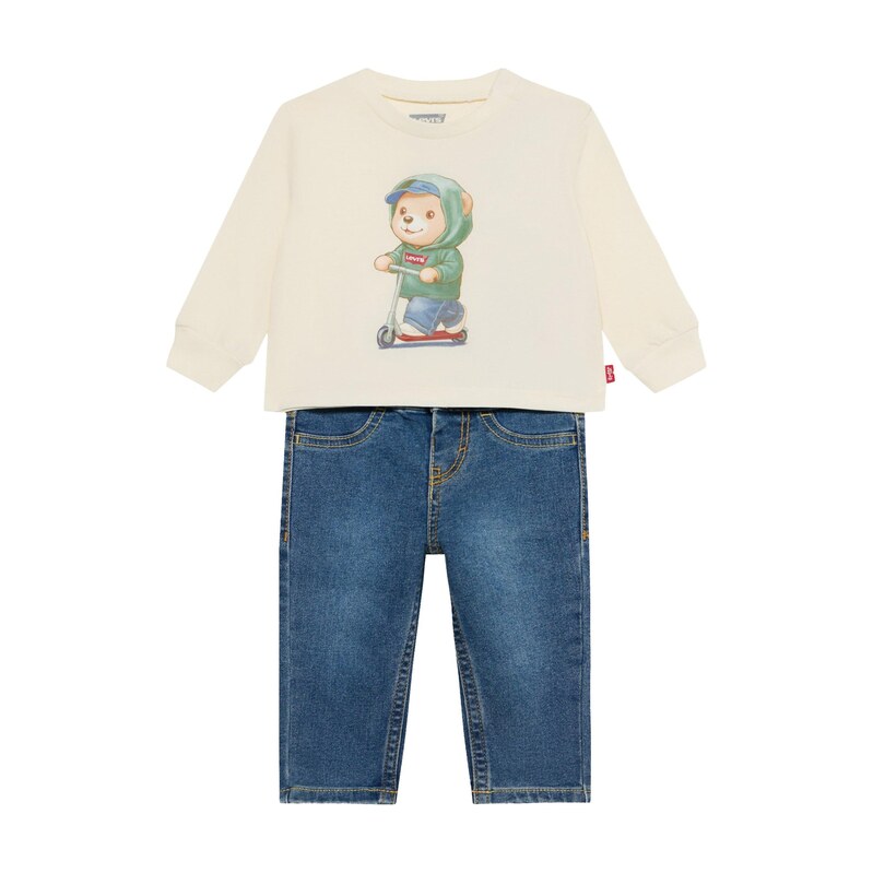 Levis Kids Sada béžová / modrá džínovina / zelená / červená