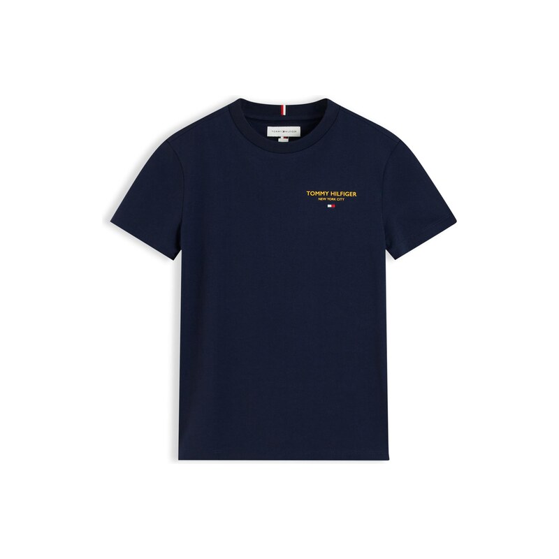TOMMY HILFIGER Tričko ESSENTIAL námořnická modř / zlatě žlutá