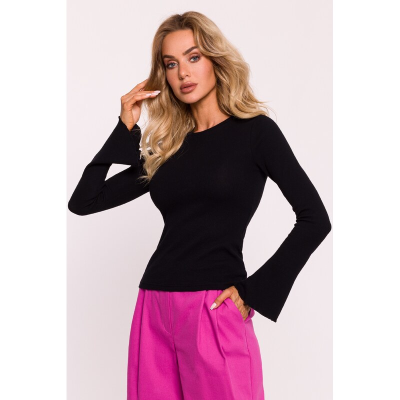 Made Of Emotion Womans Ribbed longsleeved top - black