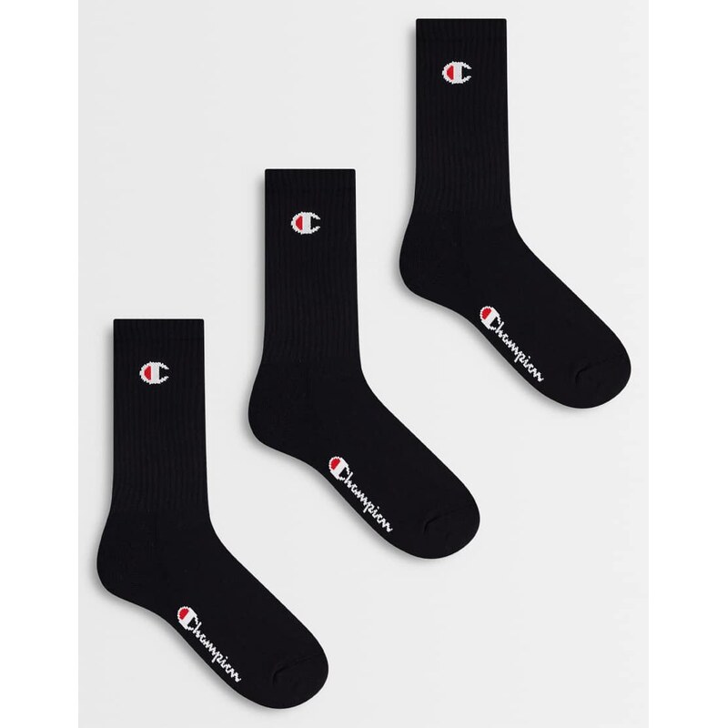 Champion Basics 3pk Crew Socks in black