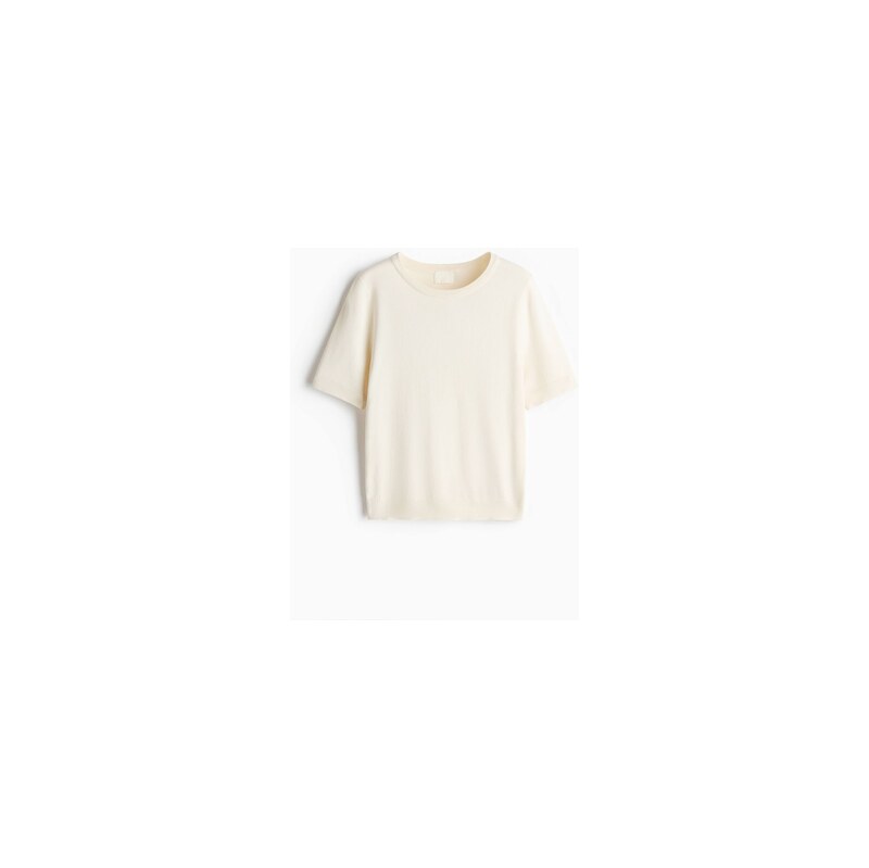 H&M - Top z jemného úpletu - Krémová