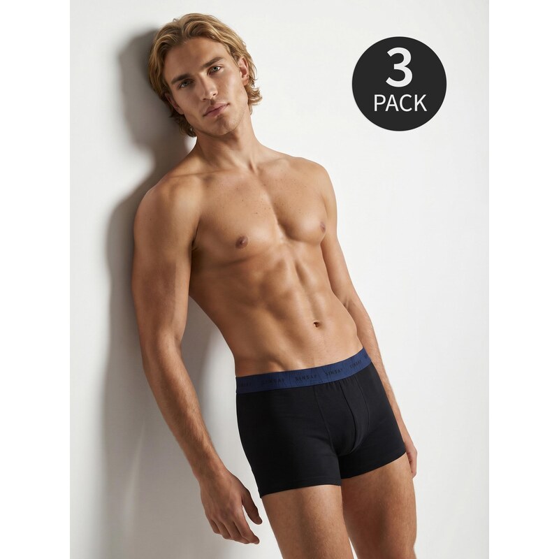 Sinsay - Bavlněné boxerky 3 pack - černá