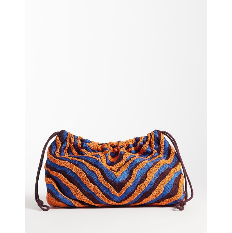 ASOS DESIGN animal print beaded clutch in multi