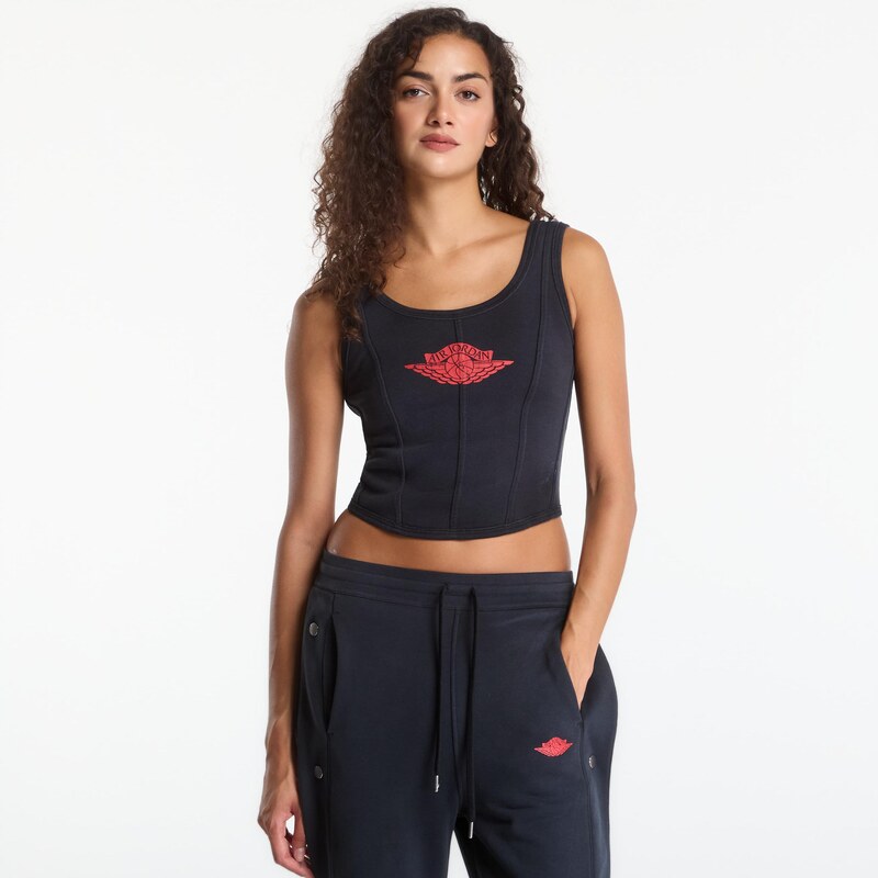 Top Jordan Flight Fleece Womens Corset Black/ University Red S
