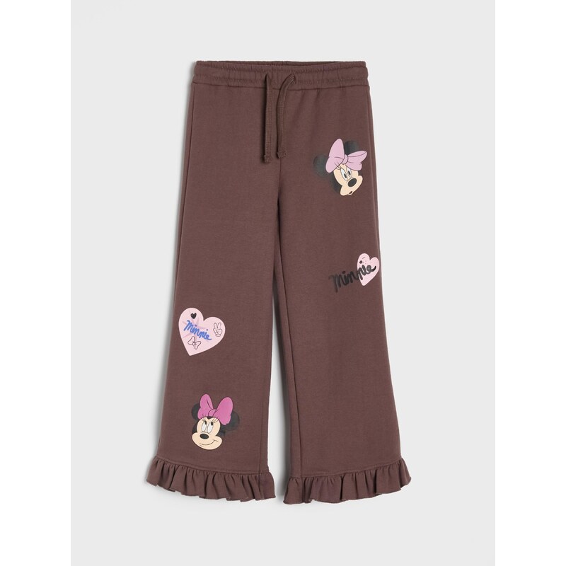 Sinsay - Teplákové kalhoty wide leg s volány Minnie Mouse -