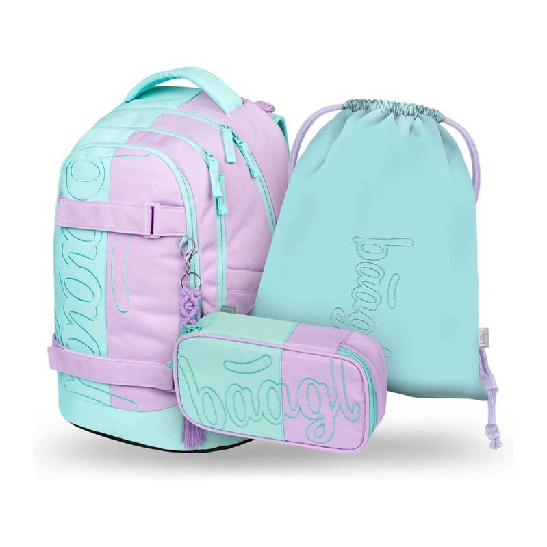 Baagl Skate Max Sweet Školní Set Set 3, Fialová fialová One Size