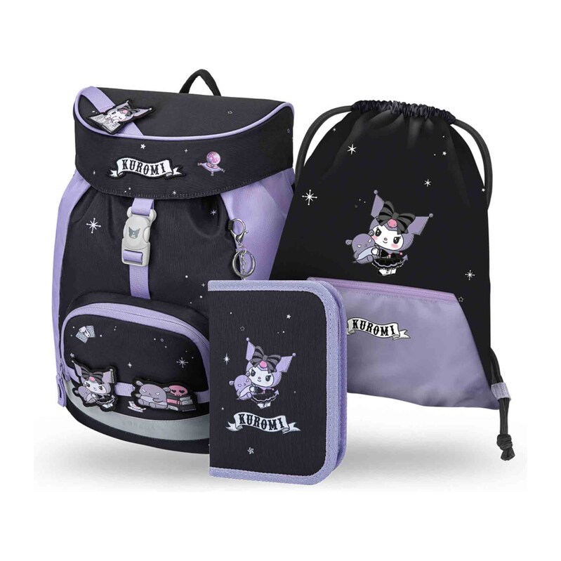 Baagl Airy Kuromi Fortune Dream Dětské Školní Set 3 Ks, Černá