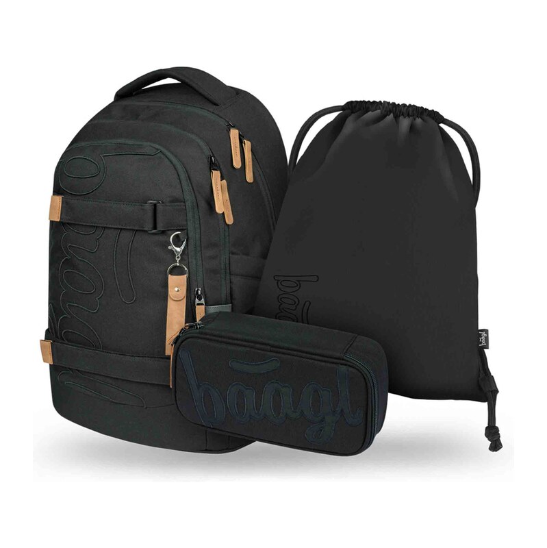 Baagl Skate Max Darkness Školní Set 3 Ks, Černá černá One Size