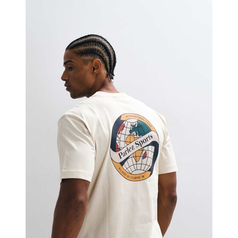 Parlez t-shirt with graphic back print in ecru-Neutral