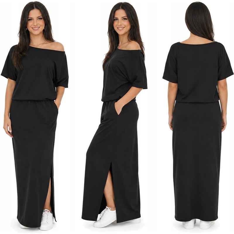 Fashionweek Sportovní maxi šaty s kapsami MF815