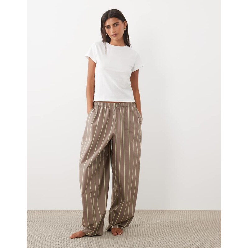 ASOS DESIGN tee with contrast stitch back detail & woven trouser