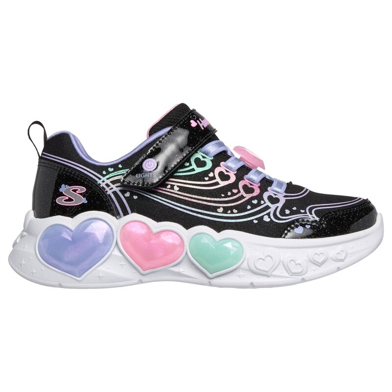 Skechers Dívky S-Lights: Enchanted Heart Lights Teniska v Cerná,