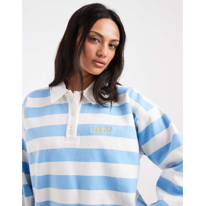 Levis vintage striped polo neck in blue