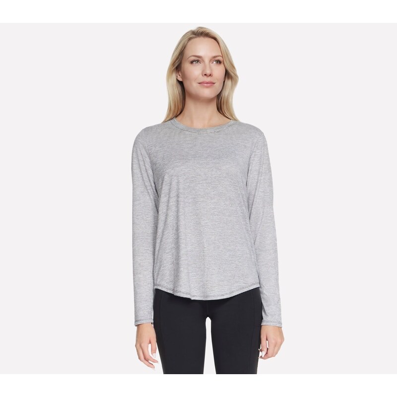 Skechers Ženy GO DRI Swift Stripe Long Sleeve Crew Top v Černá,
