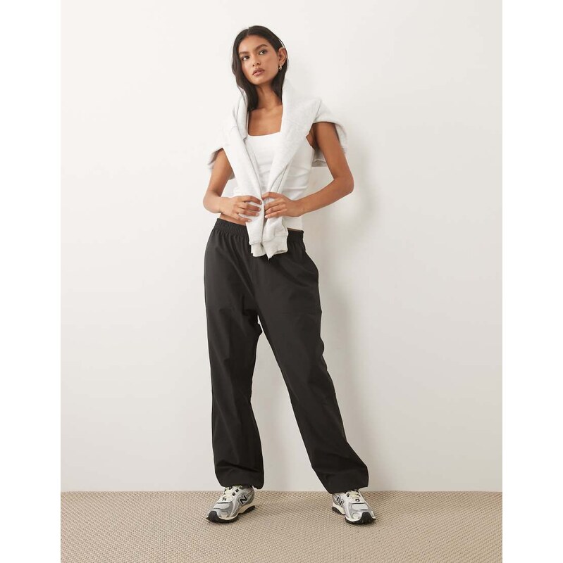 ARKET pull on straight trousers in black