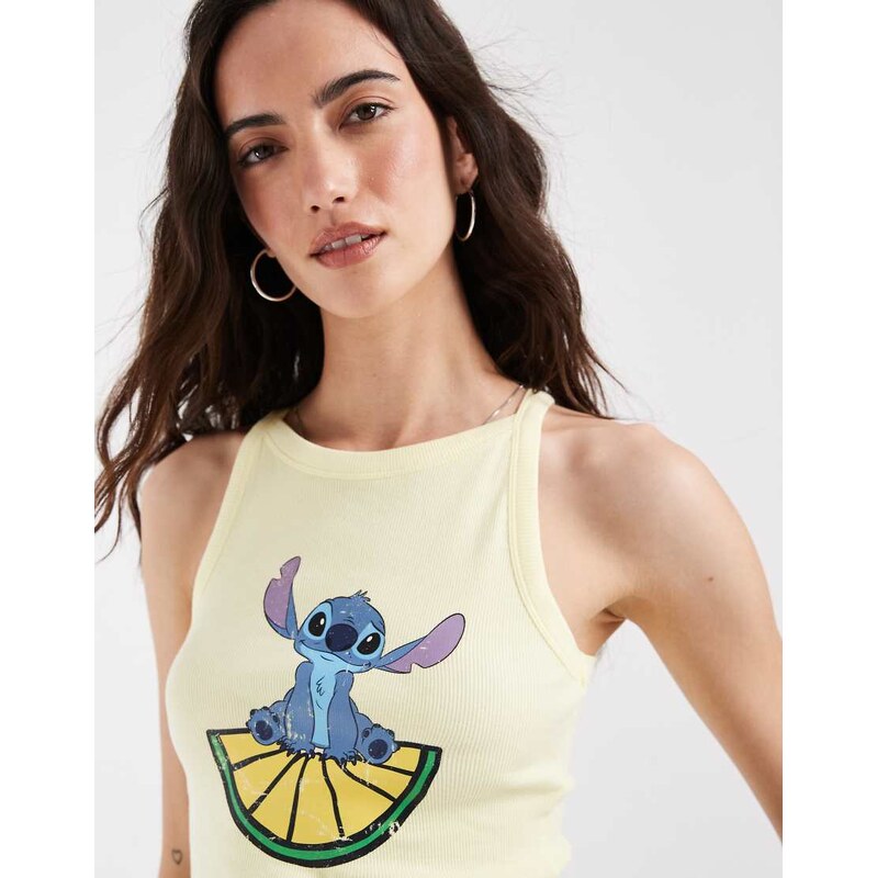 ASOS DESIGN Disney vest with Stitch lemon print in yellow