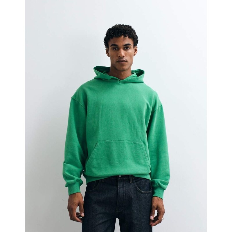 ASOS DESIGN oversized hoodie with acid wash in green