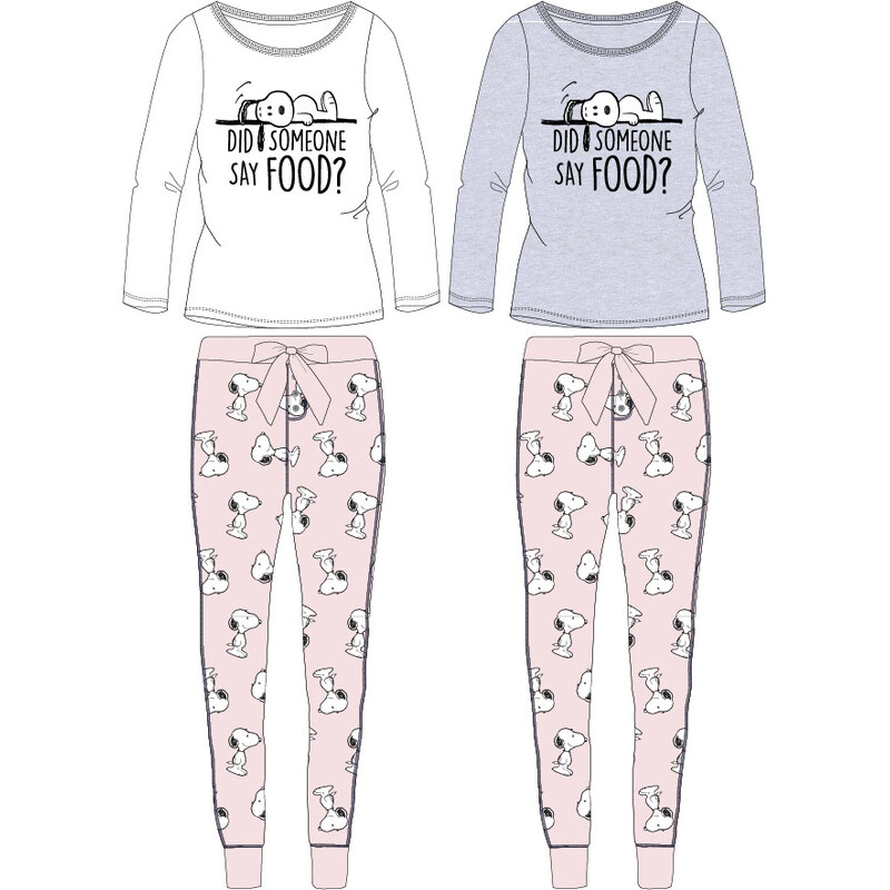 Snoopy - licence Dívčí pyžamo - Snoopy 5204558, bílá / světlonce