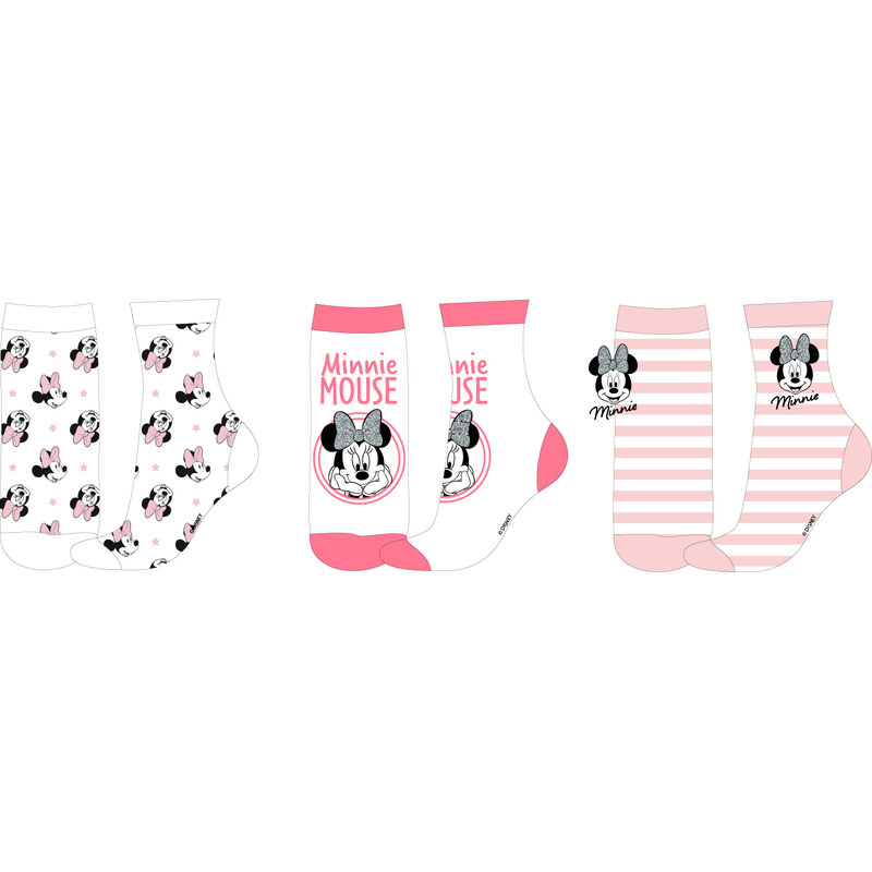 Minnie - licence Dívčí ponožky - Minnie Mouse 5234B892, bílá /