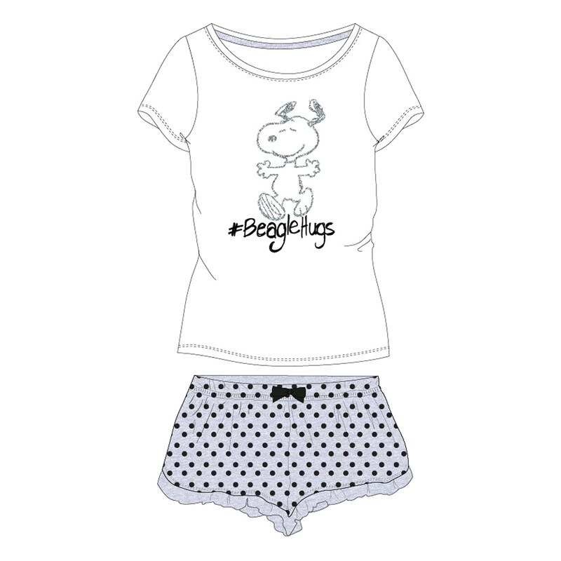 Snoopy - licence Dívčí pyžamo - Snoopy 5204492, bílá / šedé
