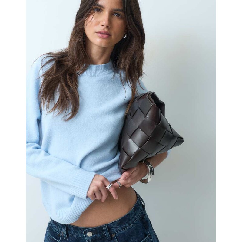 ASOS DESIGN basic crew neck jumper in pale blue