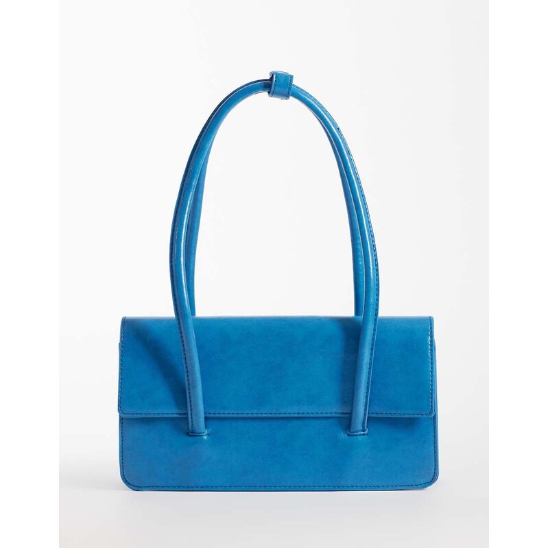 Kaiia exclusive foldover faux leather bag in blue-Multi