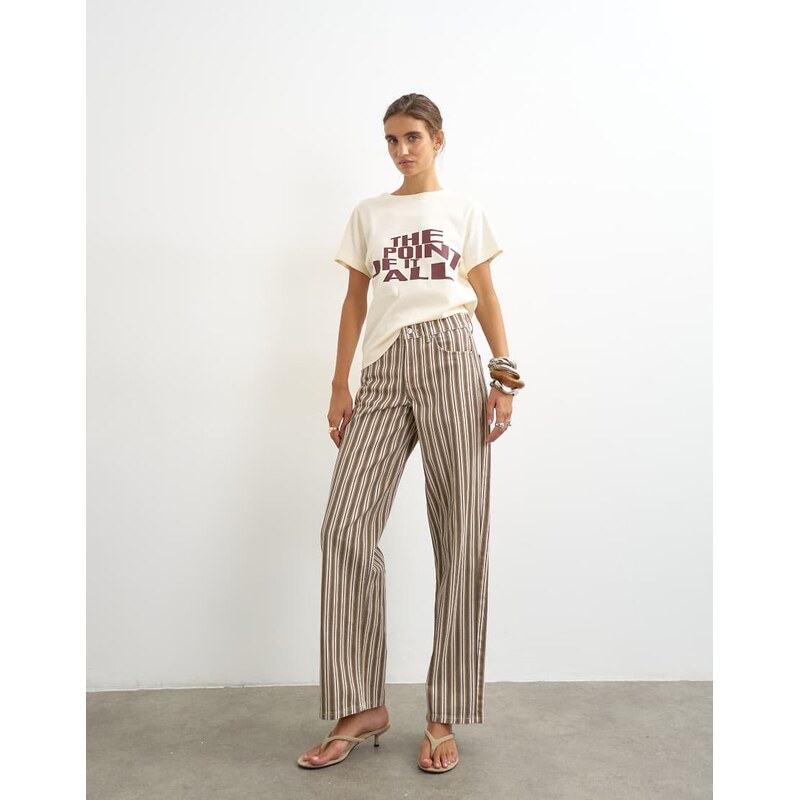 Topshop Cinch low rise relaxed jean in tobacco and colbalt