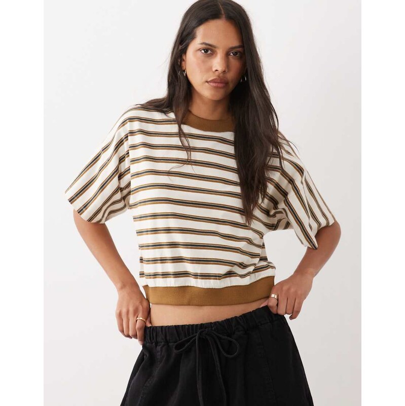ASOS DESIGN ASOS DESGIN stripe t-shirt with contrast neck in