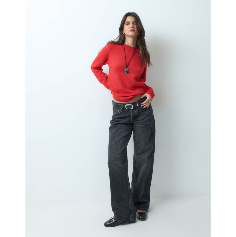 ASOS DESIGN basic crew neck jumper in red
