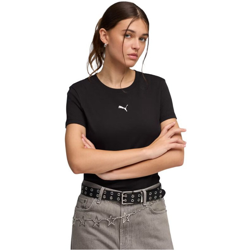 Dámské tričko Puma Ess Centered Cat Logo Tee, černé, 692916 01