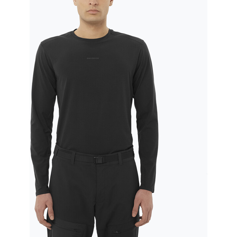 Pánské tričko Longsleeve Salomon Trackline deep black
