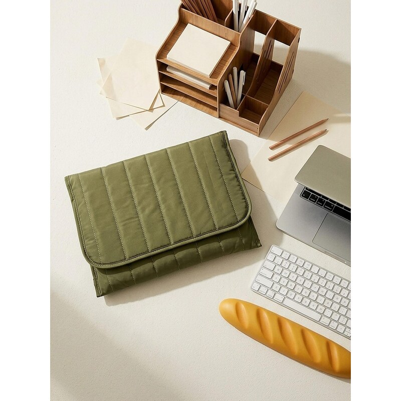 Sinsay - Prošívaná taška na notebook - khaki