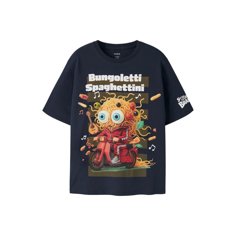 NAME IT Tričko NKMASP BRAINR námořnická modř / oranžová /