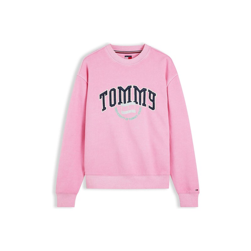 Tommy Jeans Mikina Varsity Crest námořnická modř / tyrkysová /