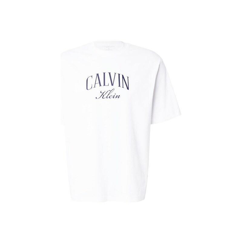 Calvin Klein Jeans Tričko enciánová modrá / bílá