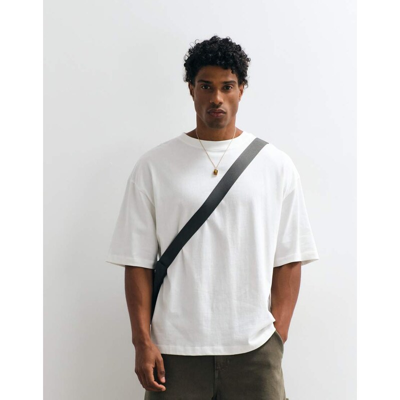 ASOS DESIGN heavyweight oversized t-shirt in beige-Green