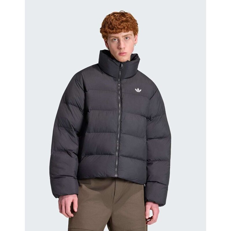 adidas Originals Stand collar regen jacket in black