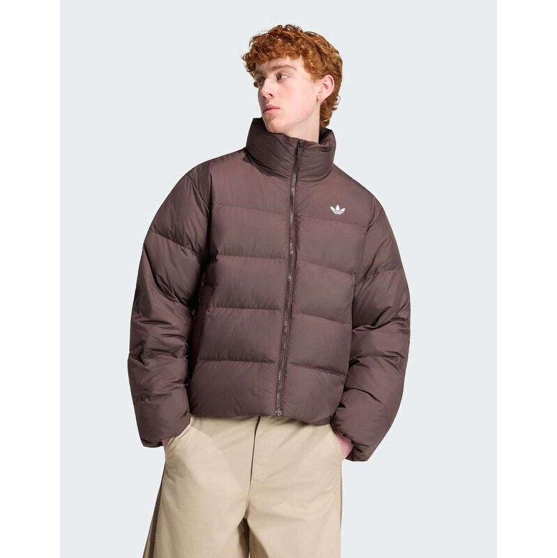 adidas Originals Stand collar regen jacket in aurora coffee