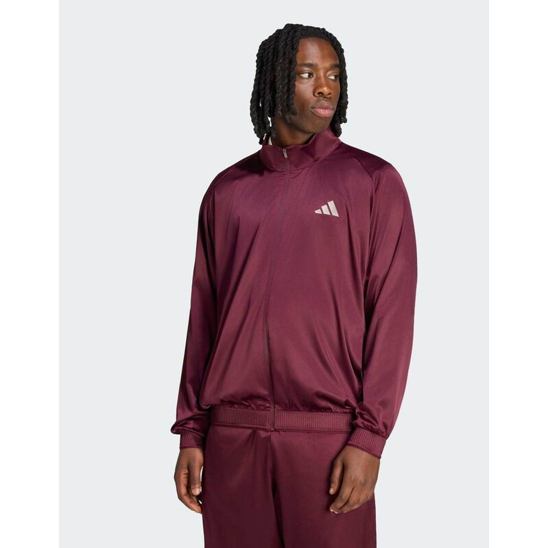 adidas performance Tennis cover up jacket in maroon-Red