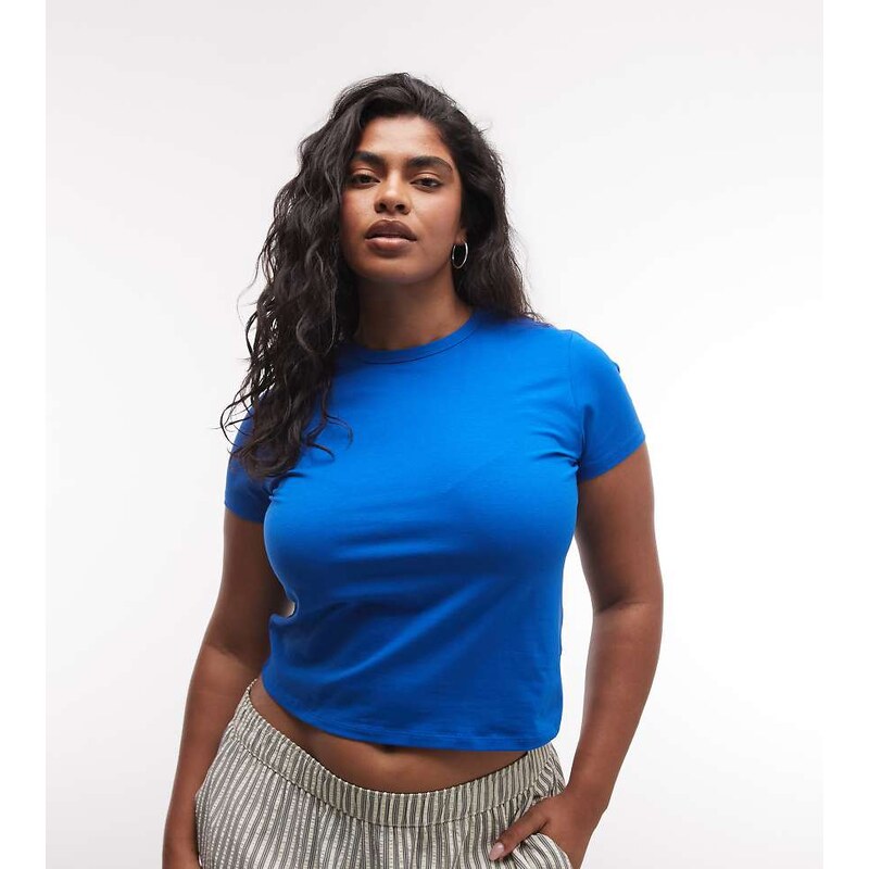 COLLUSION plus baby tee in cobalt blue-Multi