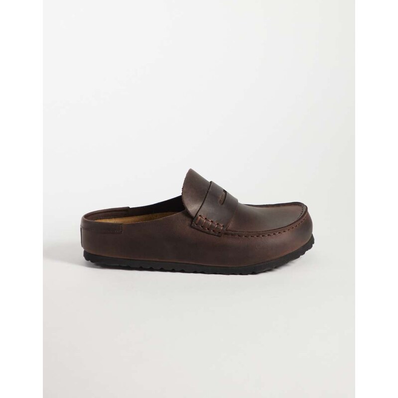 Birkenstock unisex Naples leather clogs in habanna brown