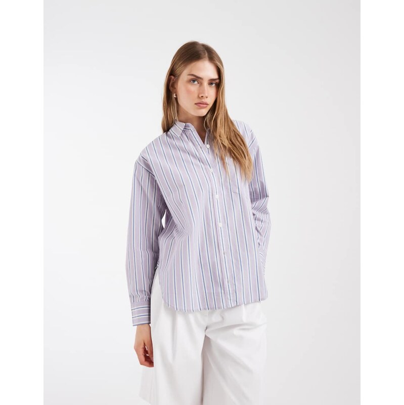 Levis Harlie boyfriend striped shirt in pink and blue