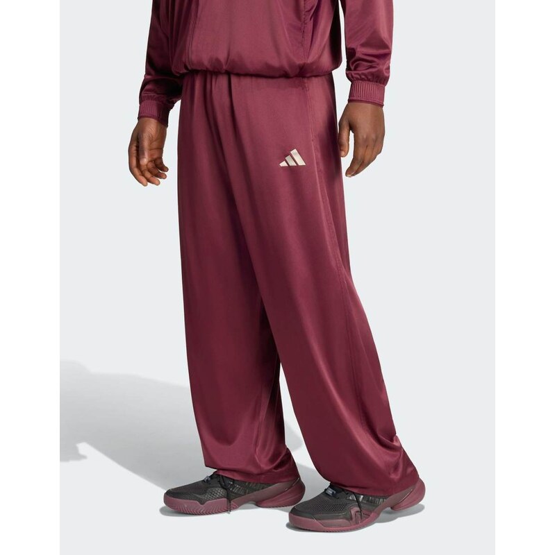 adidas performance Tennis cover up pants in maroon-Red