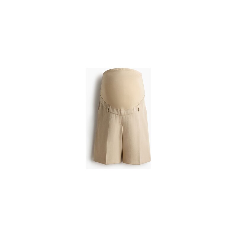 H&M - MAMA Bermudy z lněné směsi - Světle Béžová