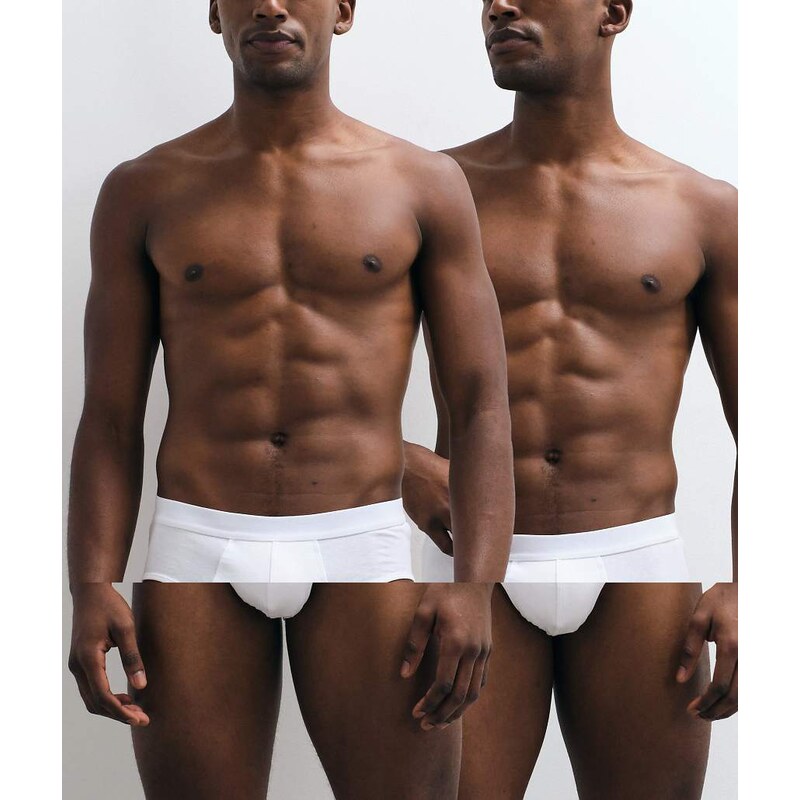 ASOS DESIGN 2 pack briefs in white
