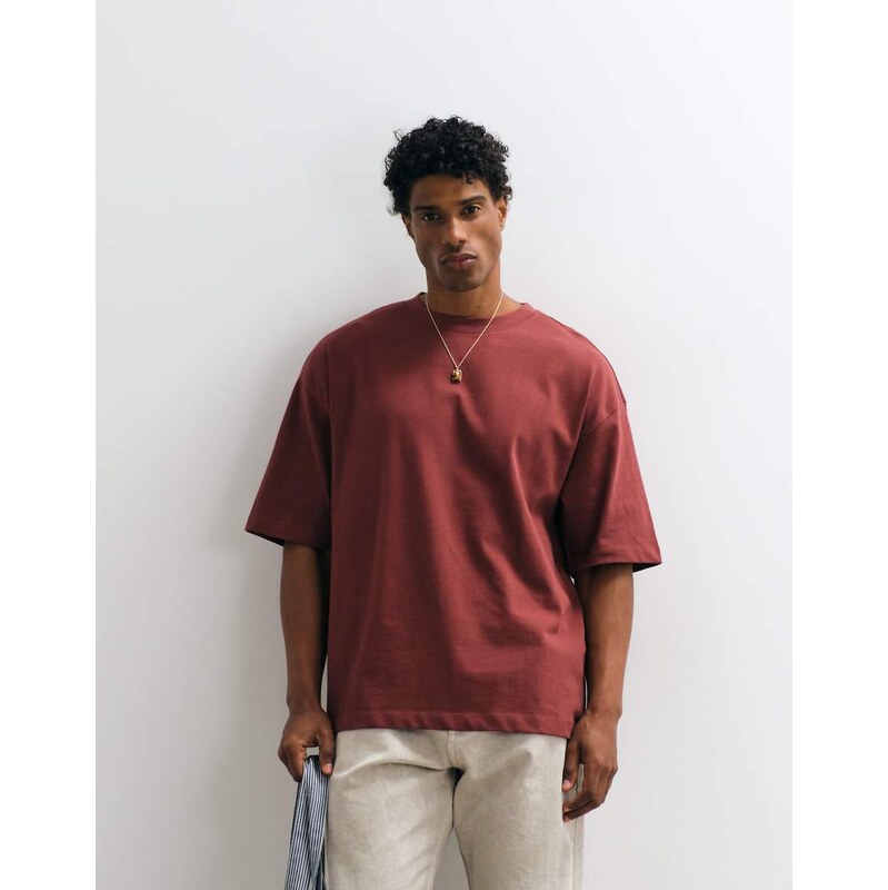 ASOS DESIGN heavyweight oversized t-shirt in brown