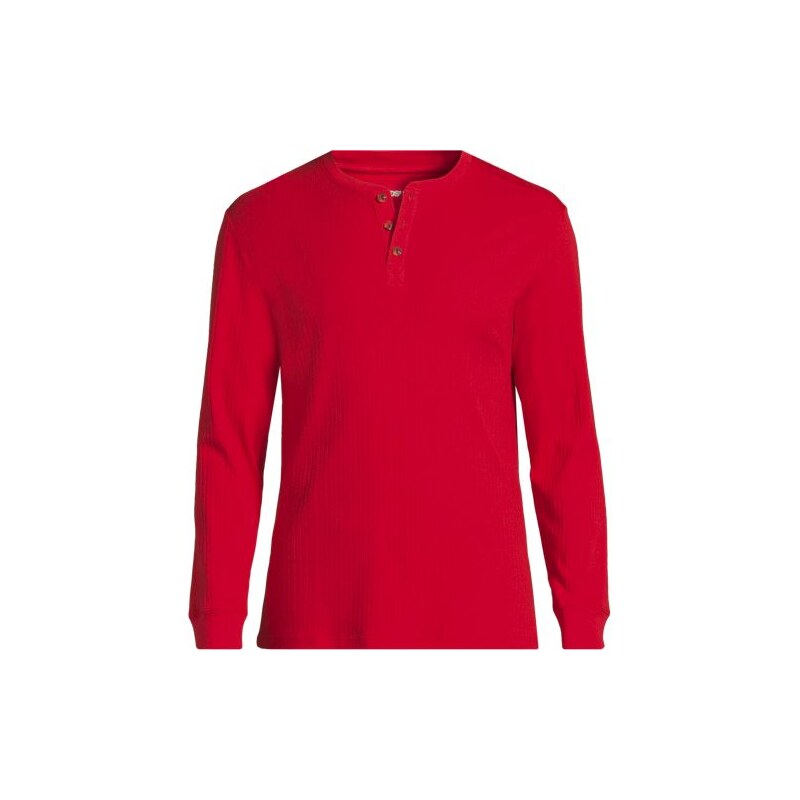 Henley Pyjama T-shirt, Men, size: S, regular, Red, Cotton, by