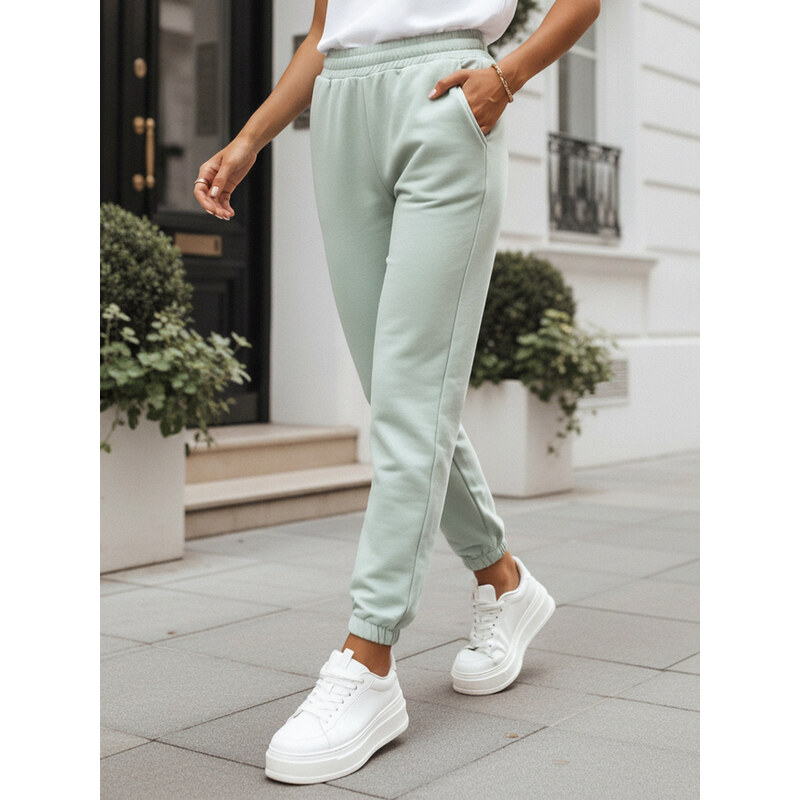 BASIC Světle zelené dámské tepláky SWAN Mint