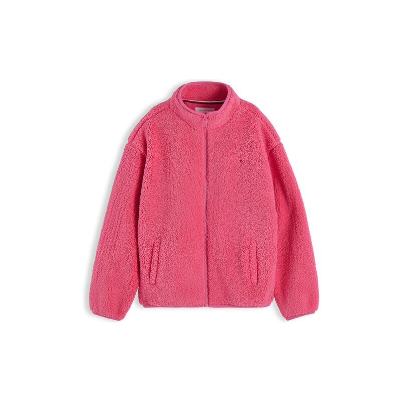 TOMMY HILFIGER Fleecová mikina námořnická modř / malinová /