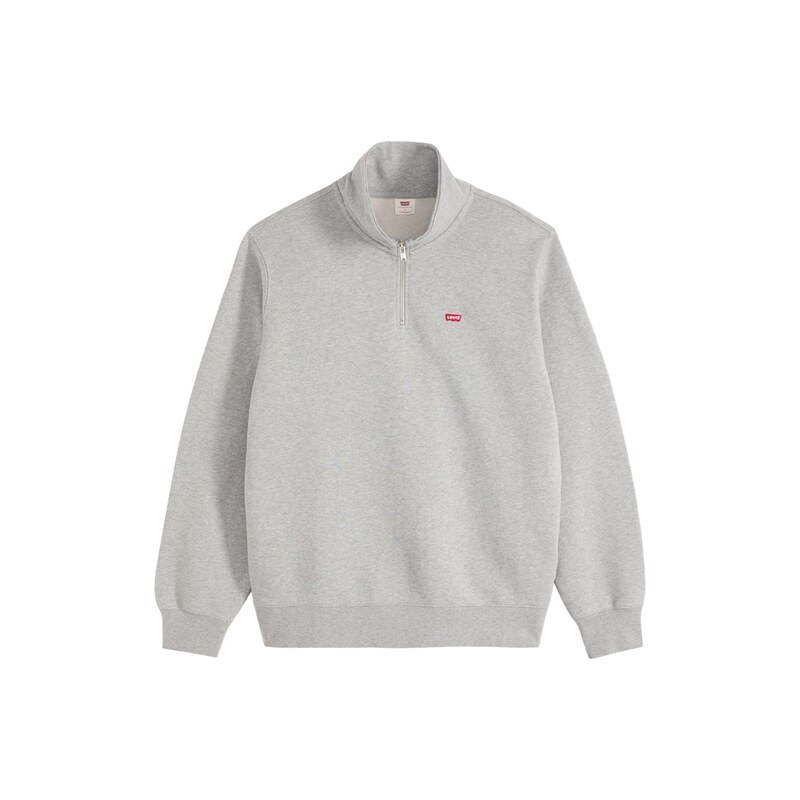 LEVIS  Mikina Original HM 1/4 Zip světle šedá / krvavě červená